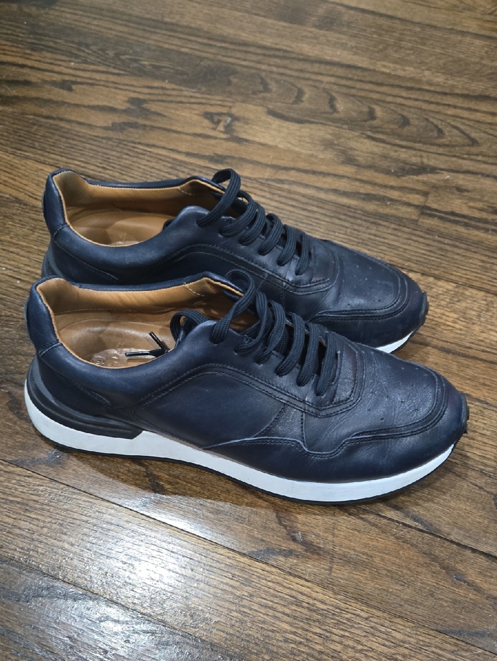 Massimo Dutti Blue Leather Shoes Sneakers 41